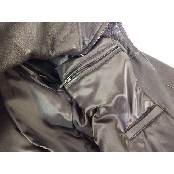 Roundtree & Yorke Brown Leather Jacket Aviator Coat Mens 3XL - Picture 11 of 11